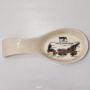 Vintage Ceramic Prince Edward Island Tartan Souvenir Spoon Rest
